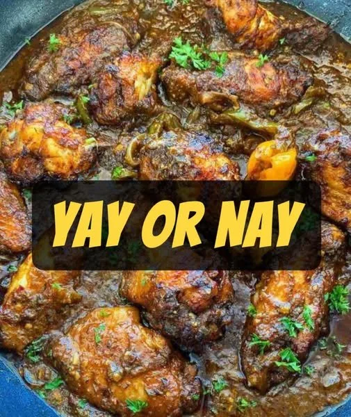 Delicious saucy jerk chicken wings ready to be served
