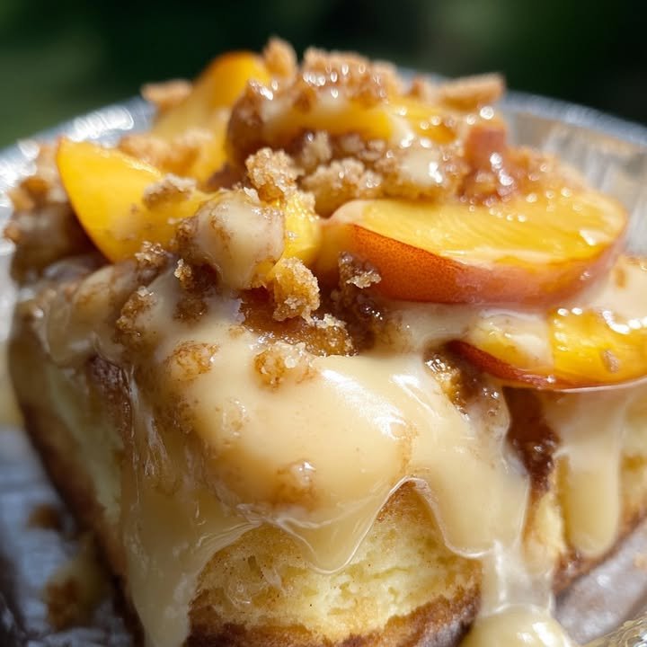 Peach Cobbler Cinnamon Rolls
