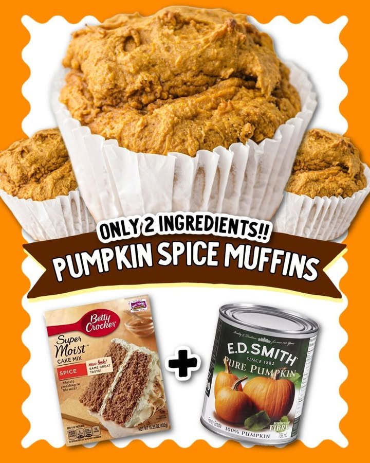 2-Ingredient Pumpkin Spice Muffins