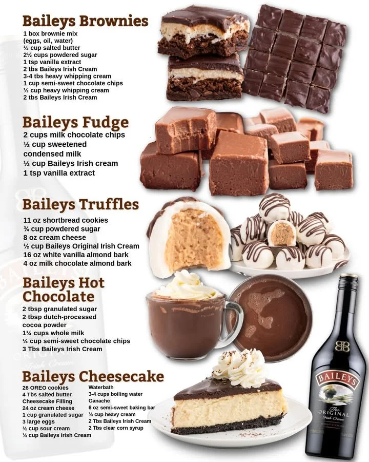 Baileys Inspired Holiday Recipes Festive holiday desserts and drinks made with Baileys recipes