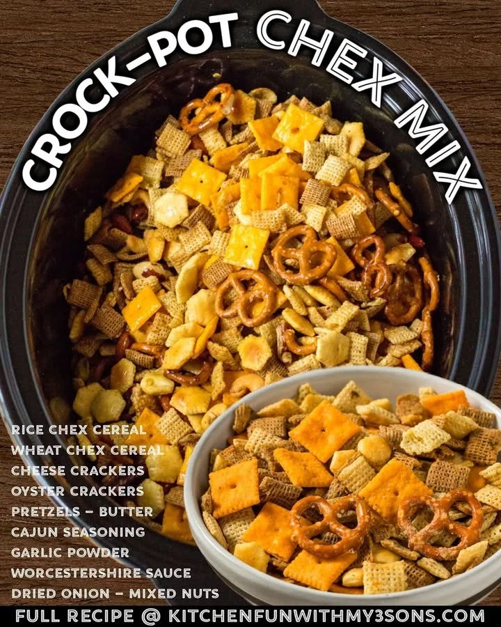 A bowl of homemade Chex Mix featuring a variety of crunchy snacks and spices.