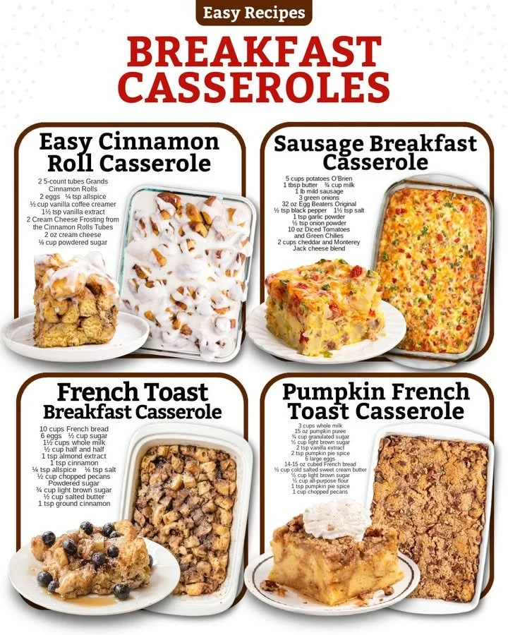 A delicious breakfast casserole filled with eggs, cheese, and vegetables.