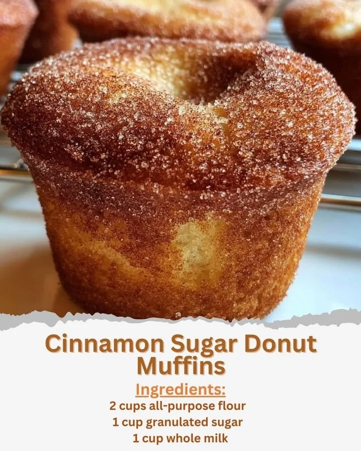 Delicious cinnamon sugar donut muffins fresh out of the oven