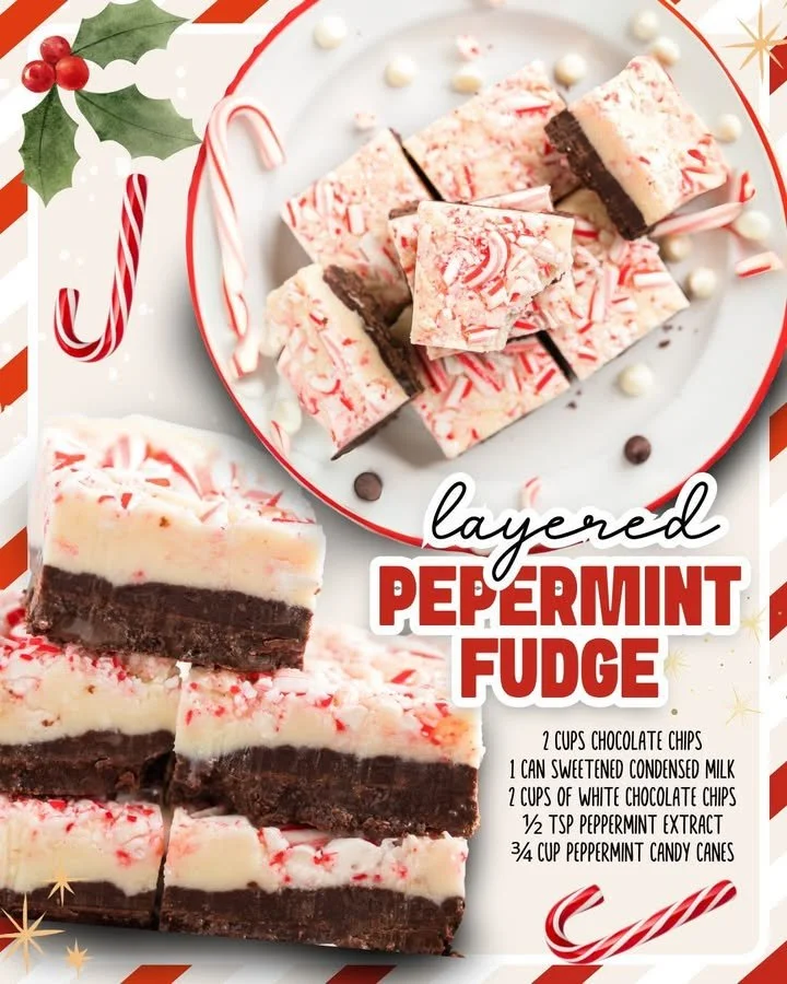Layered Peppermint Fudge Delicious layered peppermint fudge with chocolate and mint layers