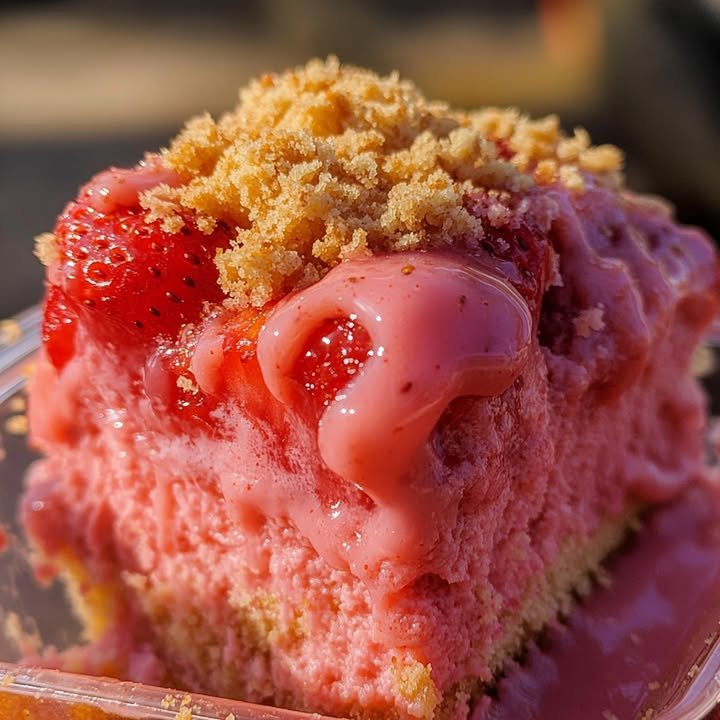 Strawberry Crunch Cheesecake Cake