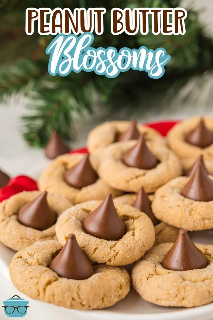 Peanut Butter Blossoms Delicious Peanut Butter Blossoms cookies with chocolate kisses on top