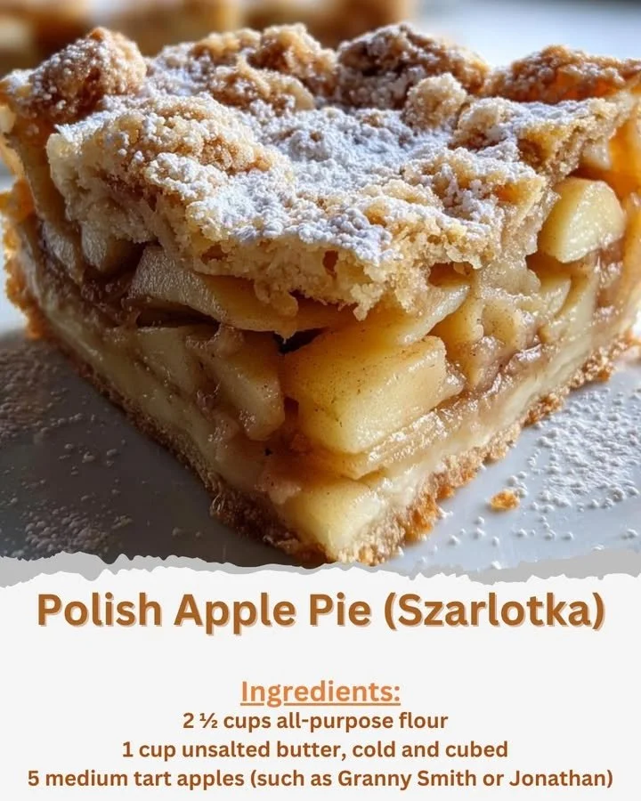 Polish Apple Pie Homemade Polish apple pie with a flaky crust and spiced apple filling