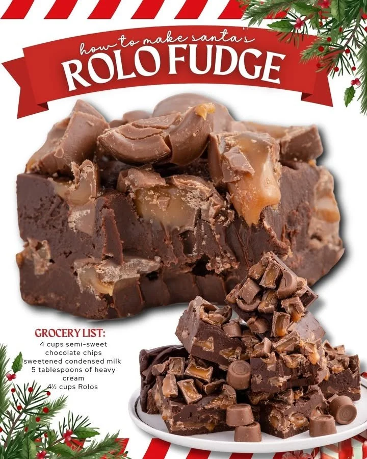 Delicious homemade Rolo fudge dessert with caramel and chocolate flavors