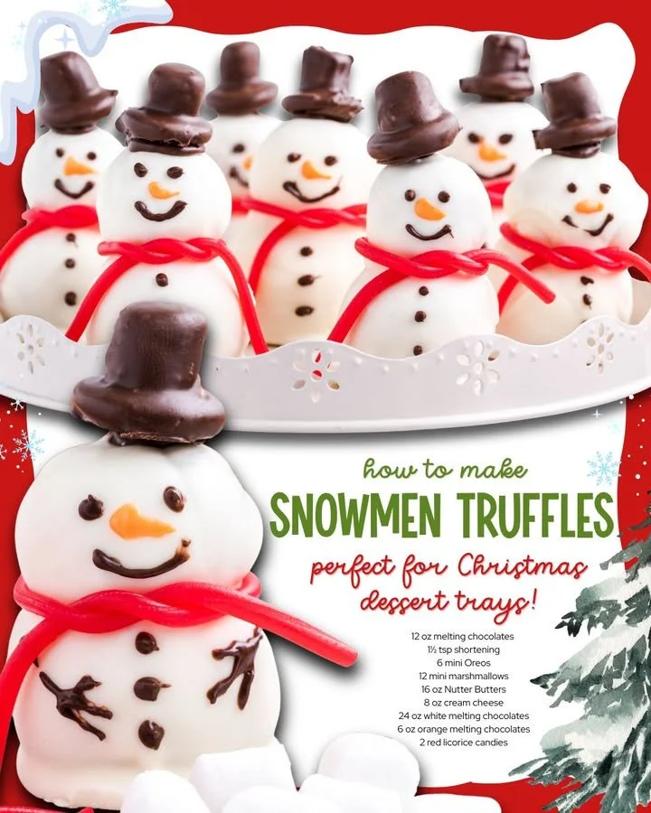Charming Snowmen Truffles for holiday dessert tables