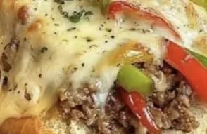 Stuffed Italian beef bread filled with savory beef and seasonings.