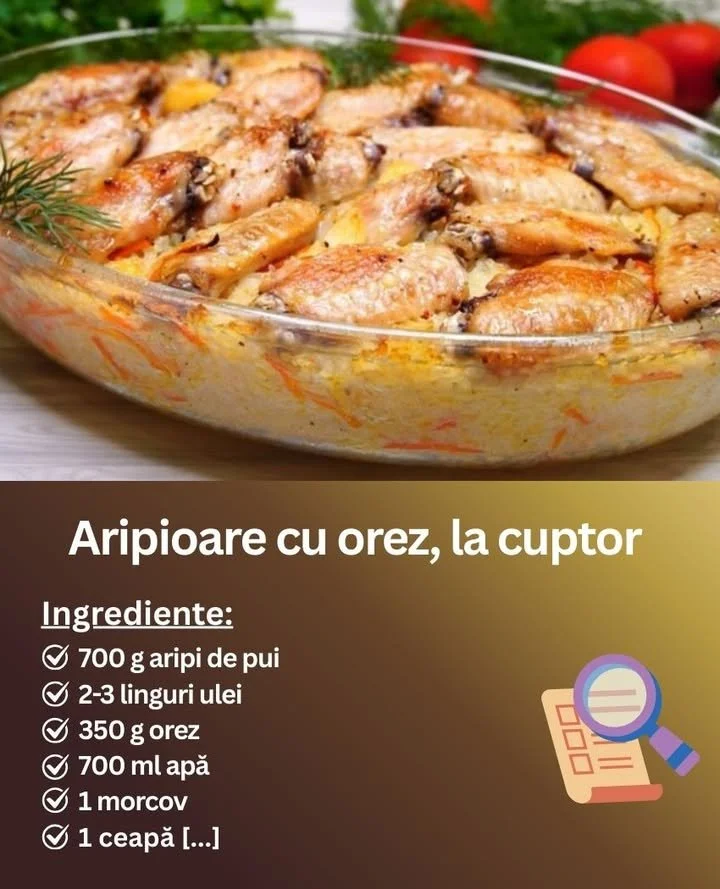 Aripioare cu orez la cuptor - rețetă delicioasă
