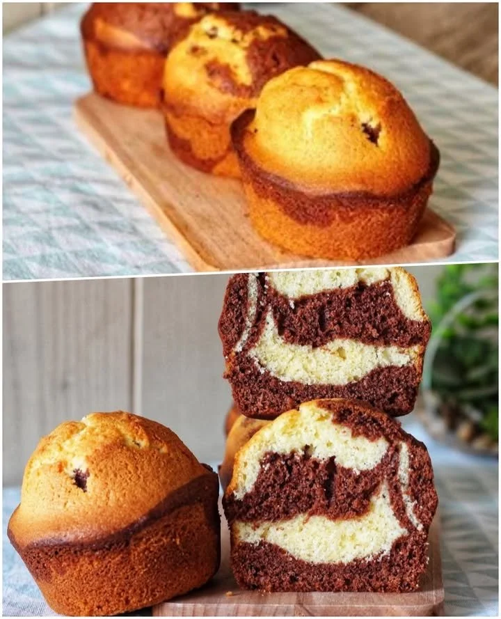 Brioche marmurate cu cacao și vanilie, desert pufos și aromat