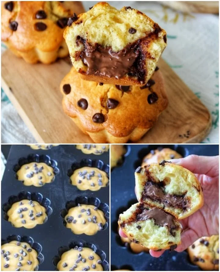 Brioche umplut cu crema de ciocolată delicioasă