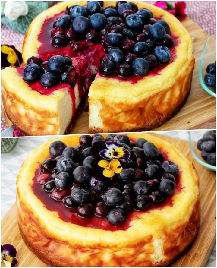 Cheesecake New York cremos cu afine, desert delicios si rafinat