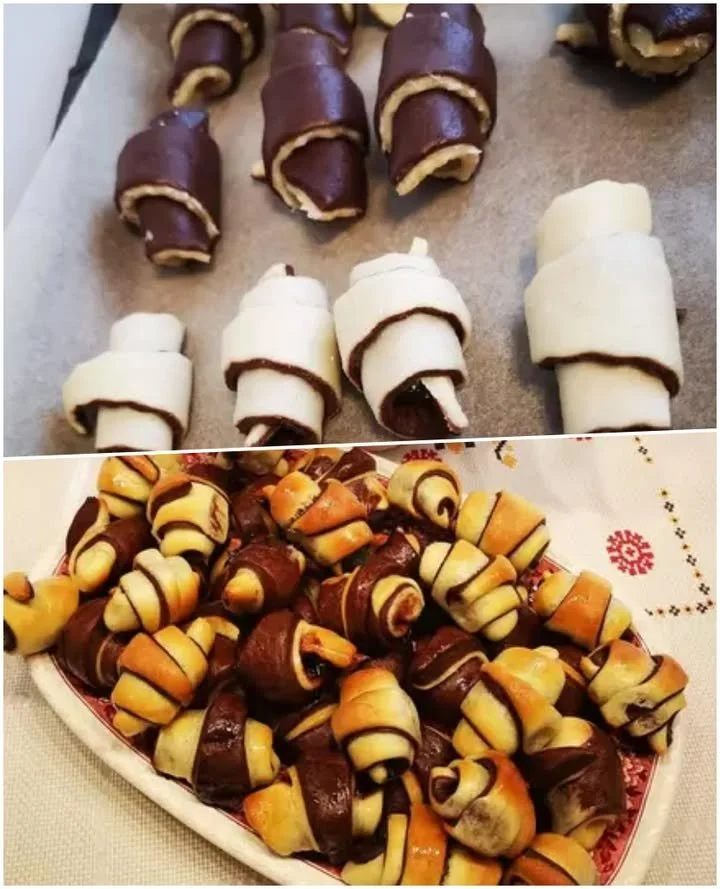 Cornulețe delicioase în două culori Cornulețe delicioase în două culori, ideale pentru deserturi festive