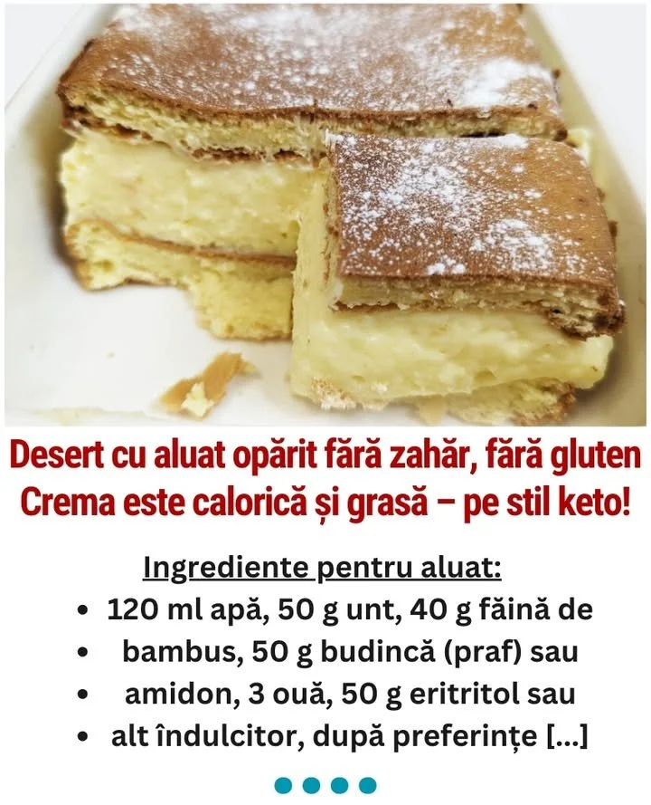 Desert cu aluat oparit fara zahar Desert oparit fără zahăr - rețetă delicioasă și sănătoasă
