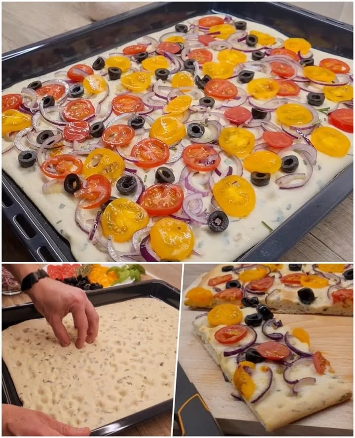 Focaccia aromată și rumenă, o delicatesă italiană proaspăt coaptă