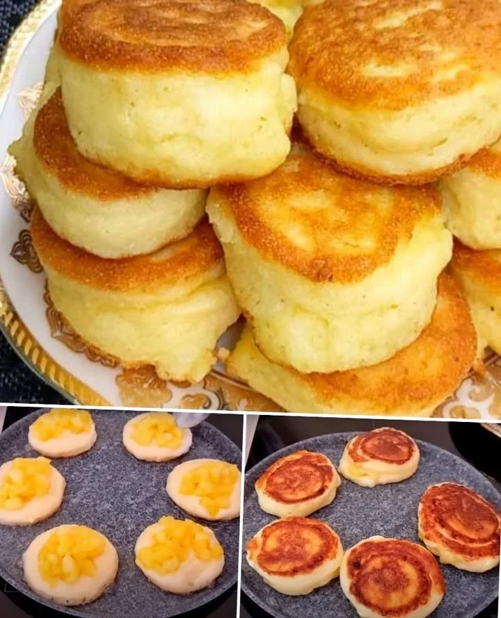 Gogoși cu lingura umplute cu mere Gogoși cu mere delicioase umplute, servite calde și pufoase.