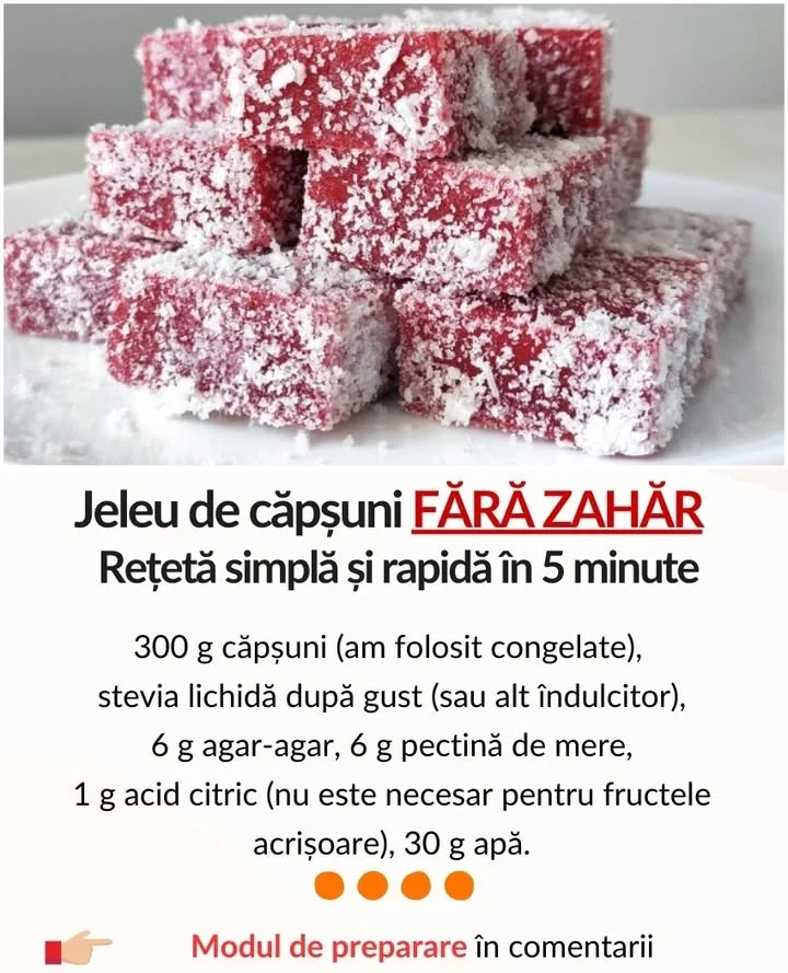 Jeleu de căpșuni Fără Zahăr, o alternativă sănătoasă și delicioasă.