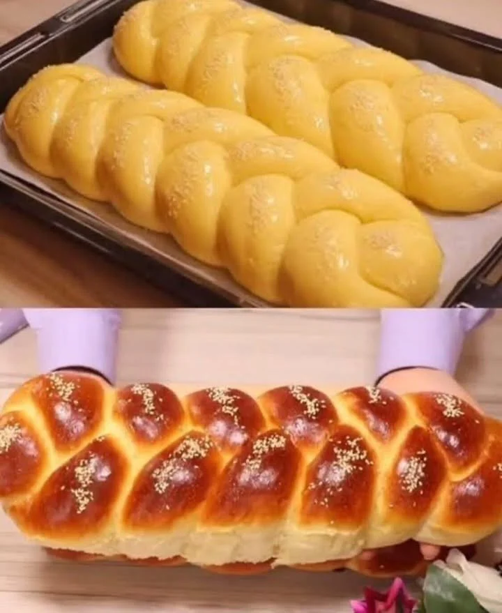 Pâini împletite moi ca bumbacul scoase din cuptor, delicioase și apetisante.