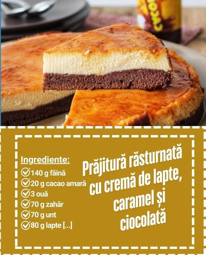 Prăjitură catifelată cu ciocolată și caramel