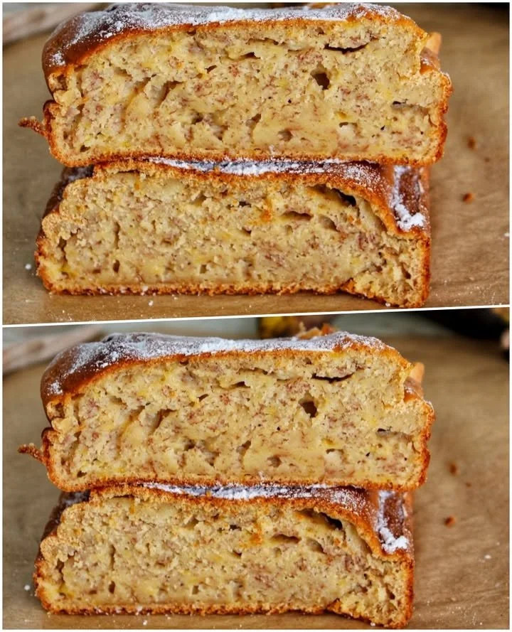 Prajitură pufoasă cu banane proaspete și glazură delicioasă