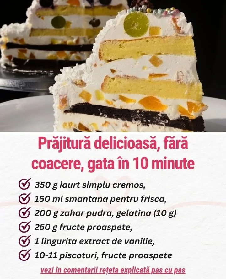 Prăjitură minunată fără coacere, gata de servire