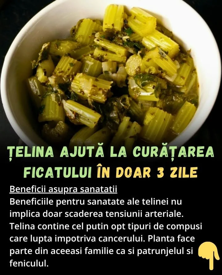📡 Țelina ajută la curățarea ficatului în doar 3 zile. Iată cum o poți folosi 🥗 Țelina folosită pentru curățarea ficatului